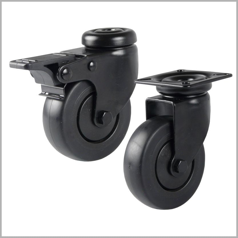 Schwarze Apparaterollen 50 - 75 mm