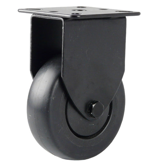 50 mm - Schwarze Bockrolle mit Gummi-Rad