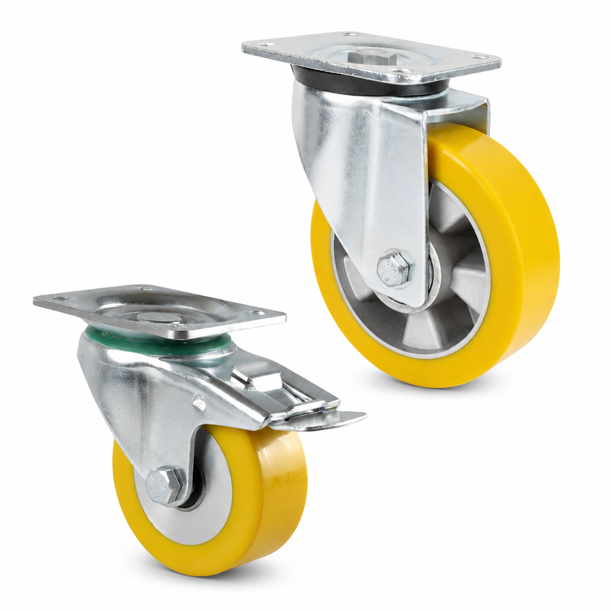 Industrierolle als Lenkrolle mit Polyurethan-Rad aus der Kategorie Industrie- und Transportrollen