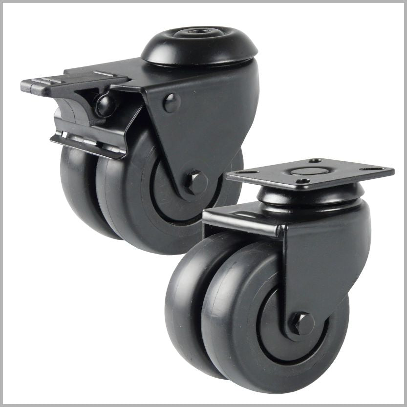 Schwarze Doppelrollen 50 - 75 mm