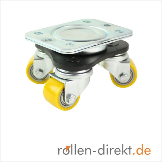 35 mm mini-Schwerlast Drehteller Fahrwerk mit Polyurethan-Rädern