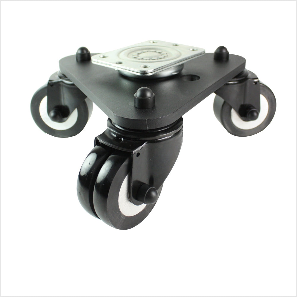 75 mm Drehteller 3 professionell-PU-Lenkrollen, ballig, schwarz - DRT-TS/691KBA/075/30