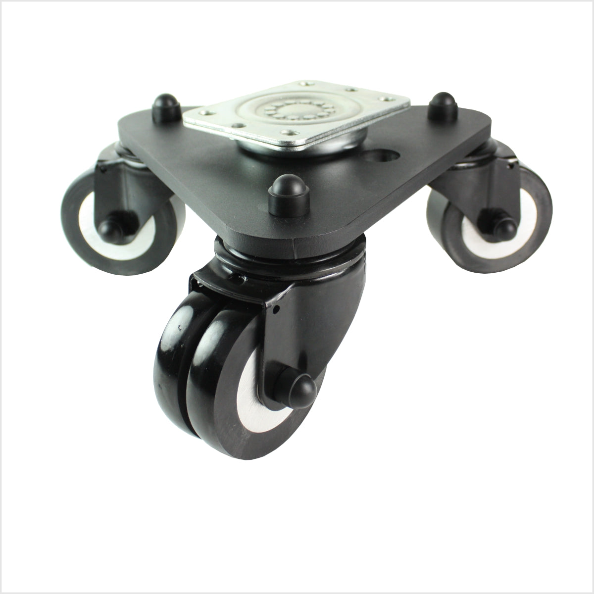 75 mm Drehteller 3 professionell-PU-Lenkrollen, ballig, schwarz - DRT-TS/691KBA/075/30