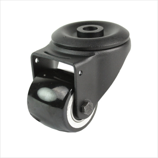 50 mm mini-Schwerlastrolle - schwarze Lenkrolle mit Rückenloch