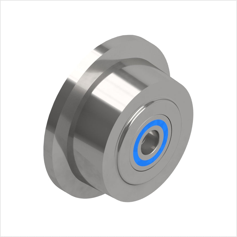 Spurkranzrad aus Edelstahl 1.4301 mit kugellager