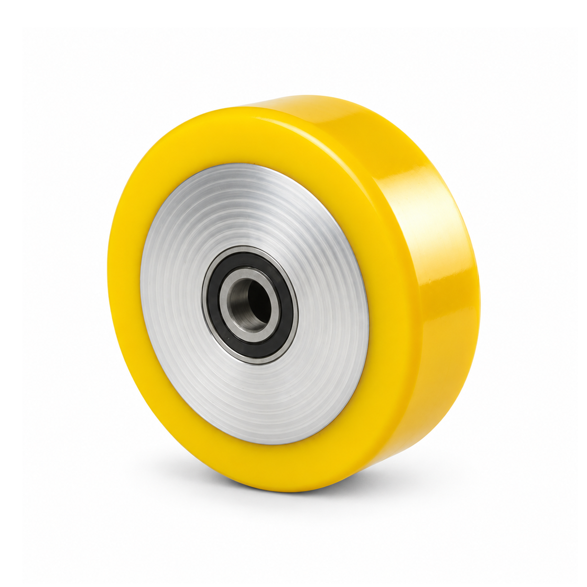 125 × 40 mm Polyurethan-Rad mit Alu-Vollkern, flach – Serie 690
